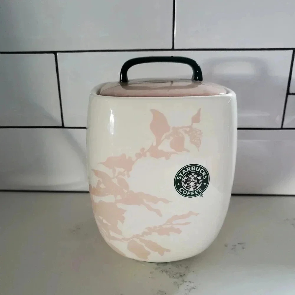 Starbucks spring  floral ceramic coffee canister